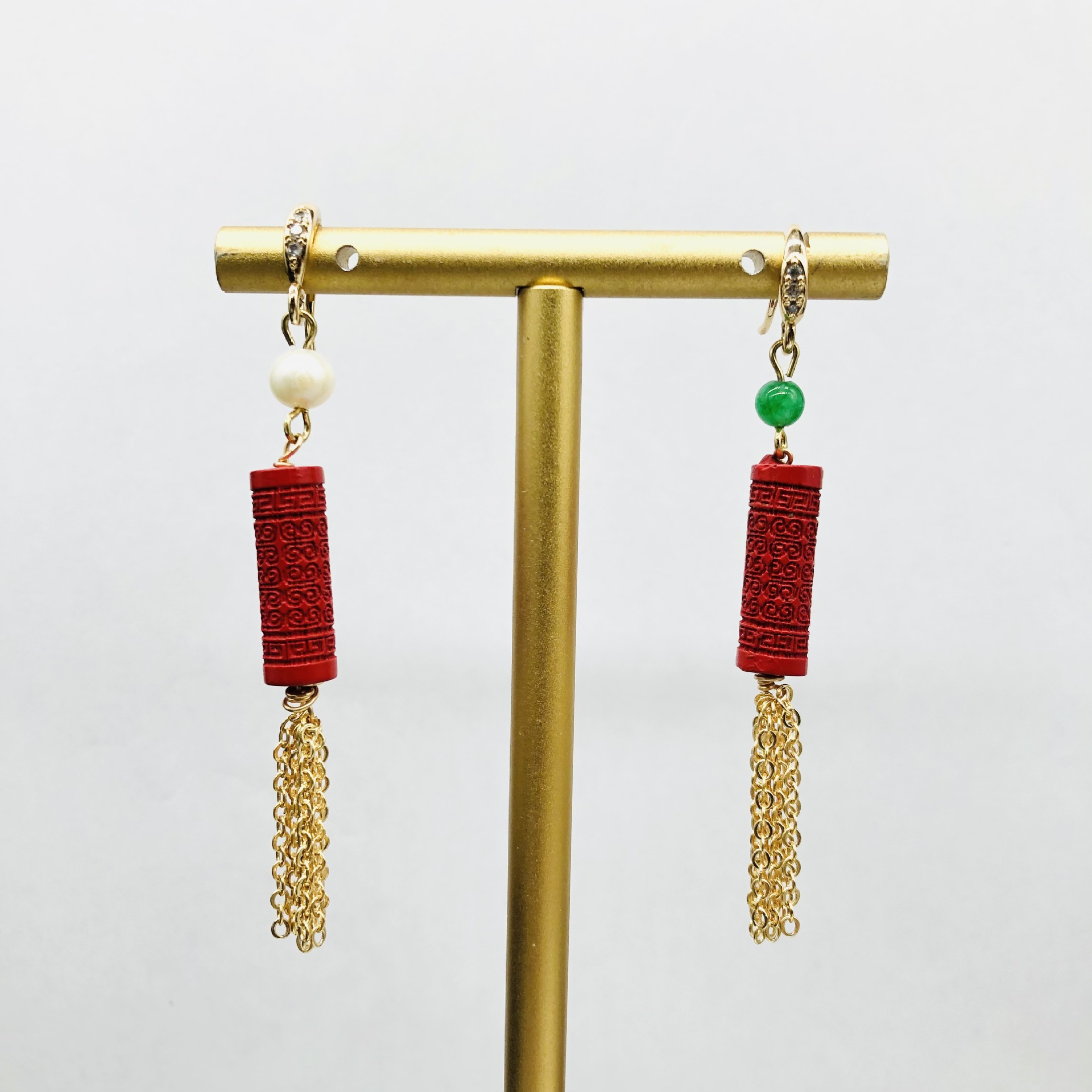 Women'S Accessories Manufacturers - AB zinober saçaklı küpeler orijinal retro