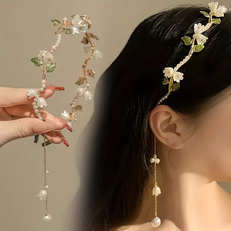 Women Accessories Photos - Vadideki Zambak İncili Saç Bandı Mori