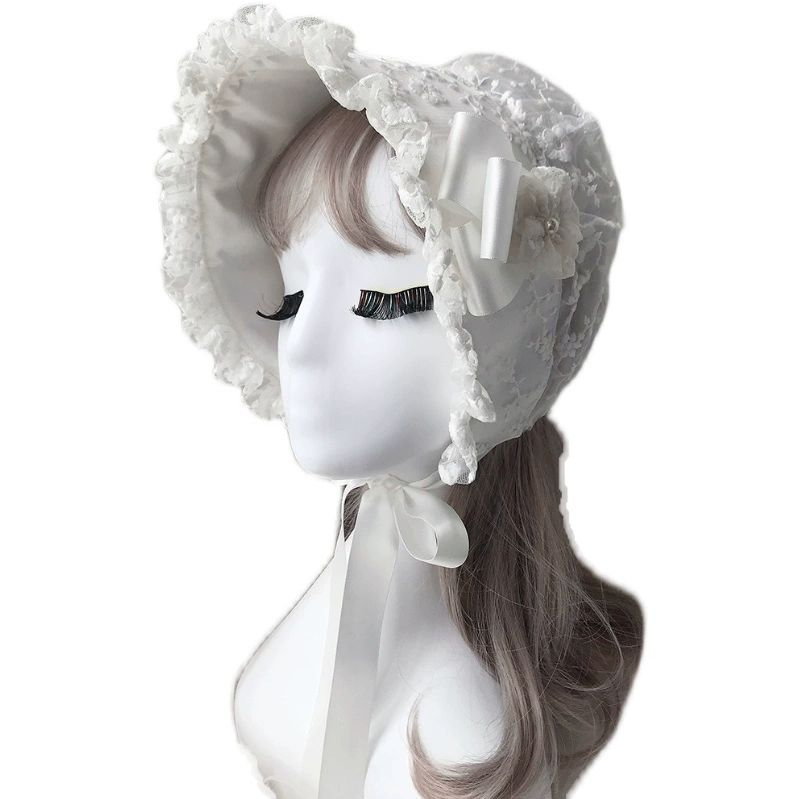 Women Accessories Photos - Yetişkin gece şapkası siperlikli dantel bebek