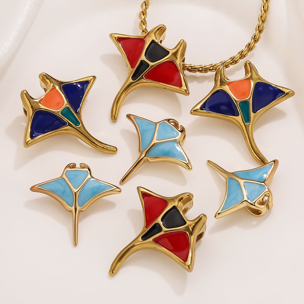 Women'S Accessories Manufacturers - 1 adet paslanmaz çelik takılar emaye