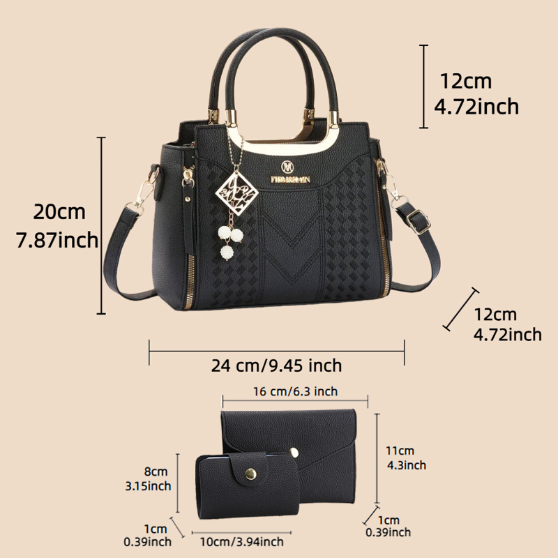 3 parçalı çanta seti, liçi des - Women'S Accessories For Suit incelemesi ve fiyatı