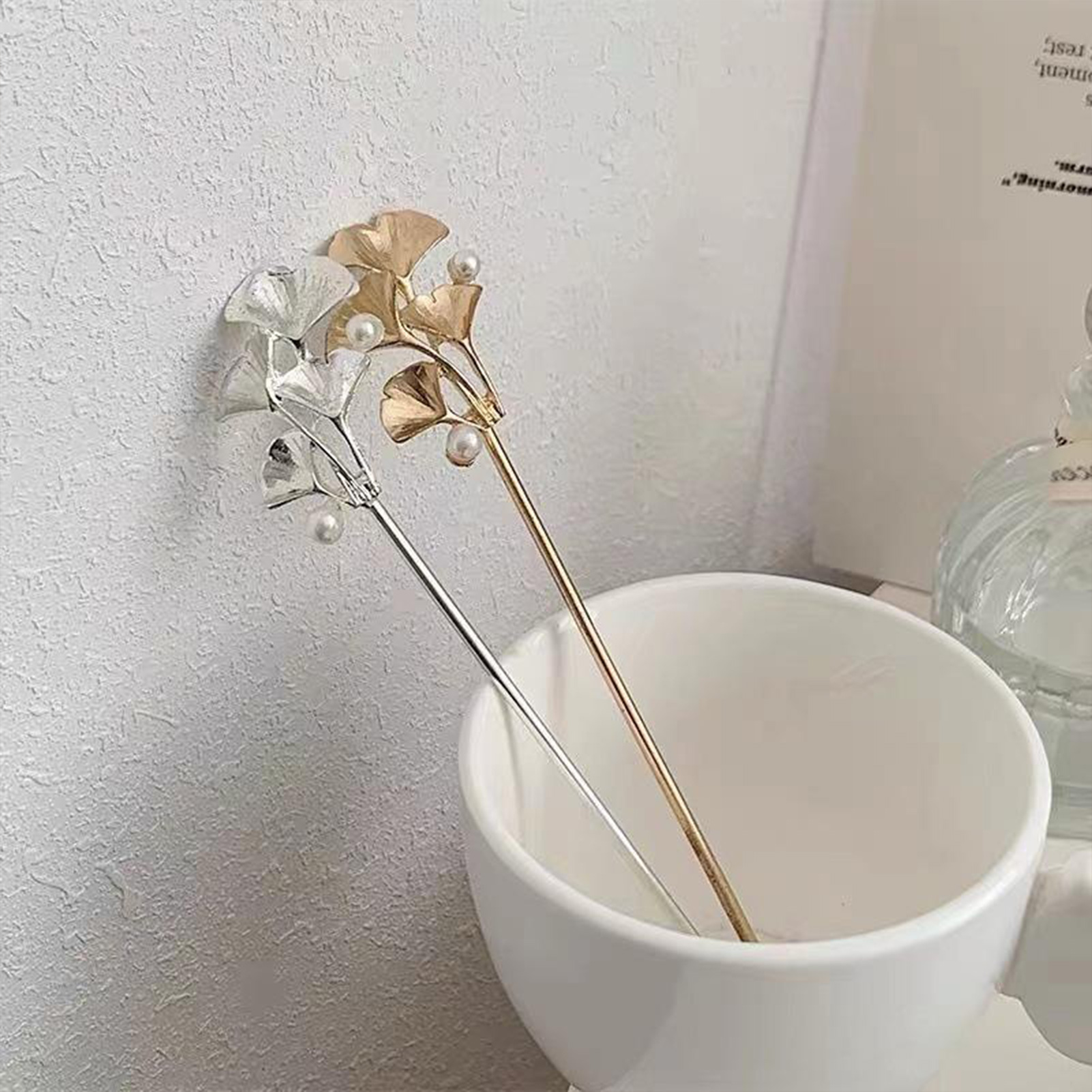Ginkgo yaprağı saç tokası kadı - Pearl Hair Pin incelemesi ve fiyatı
