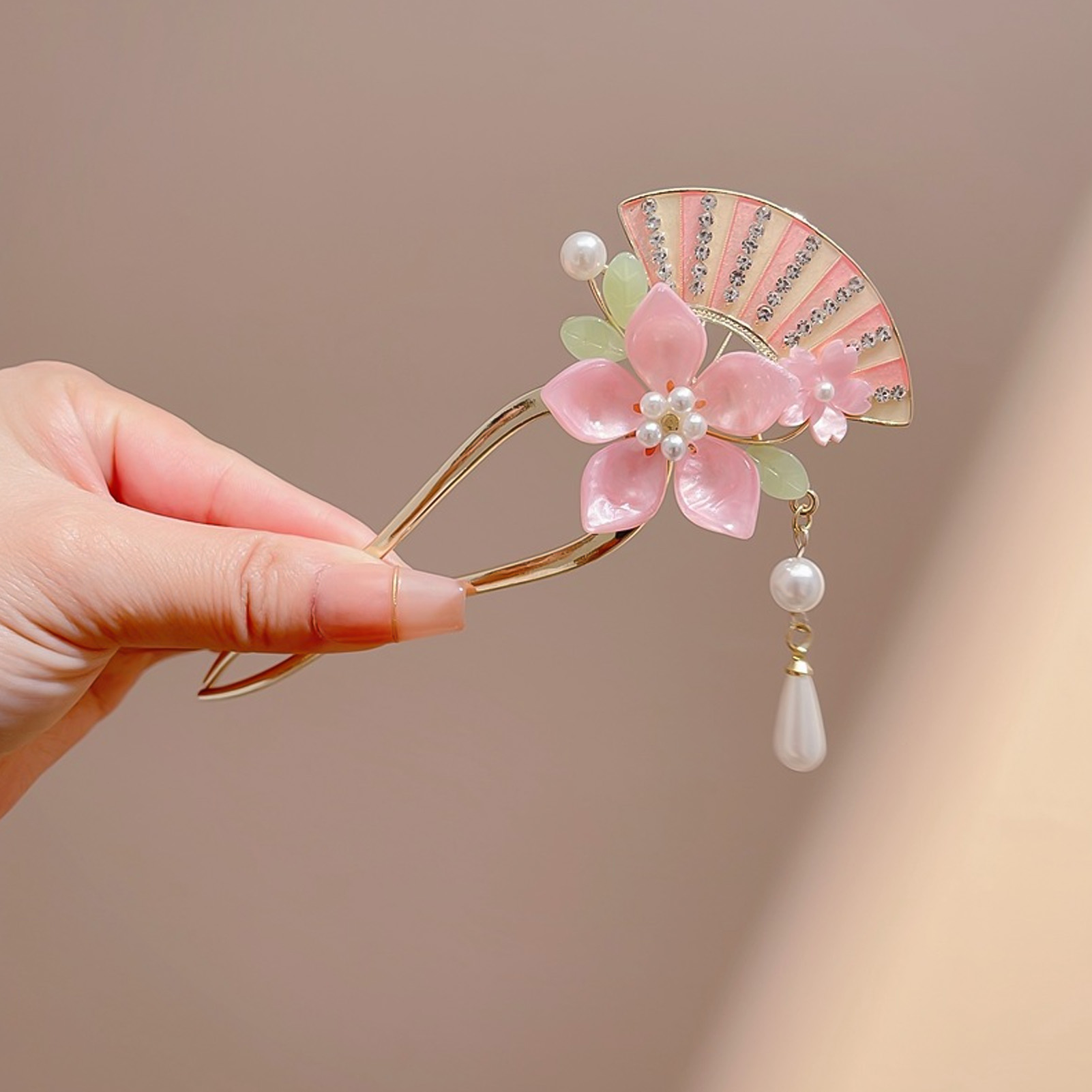 Zarif Pembe Çiçek Saç Tokası U - Pearl Hair Pin incelemesi ve fiyatı