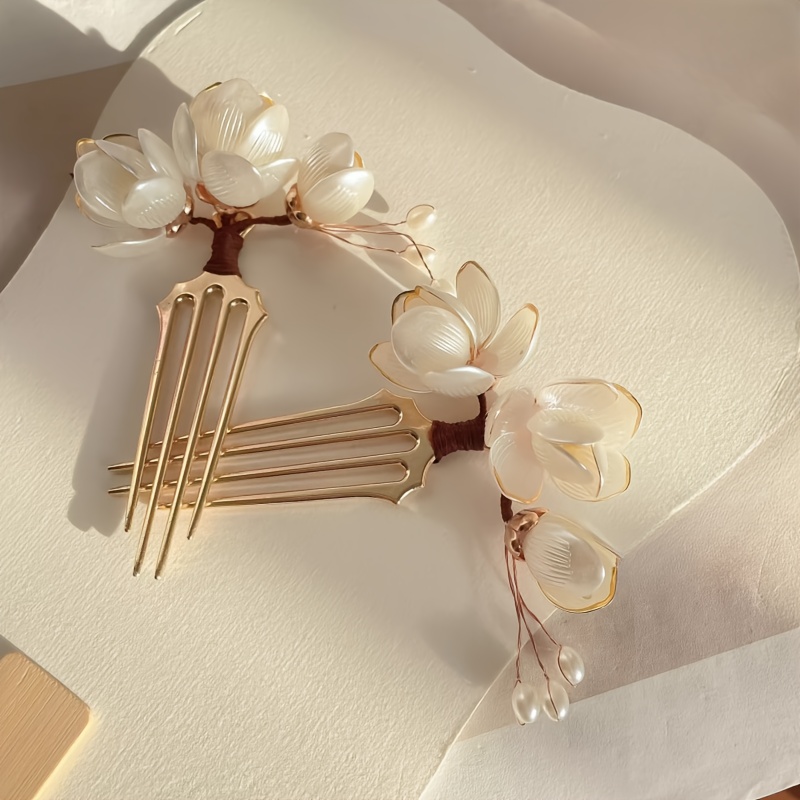 Çin tarzı kabuk manolya çiçek  - Women Accessories Photos incelemesi ve fiyatı